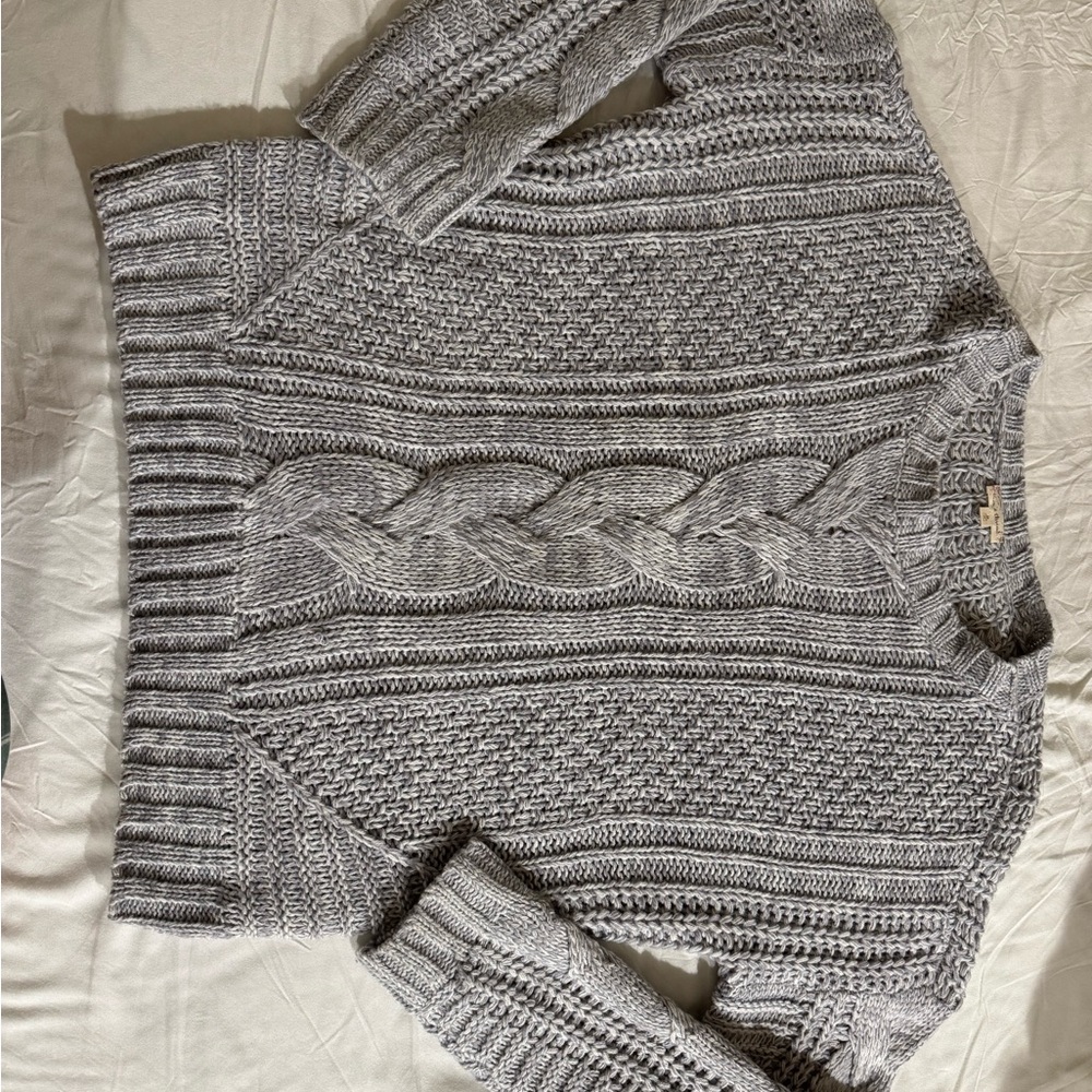 Gray Cable Knit Sweater